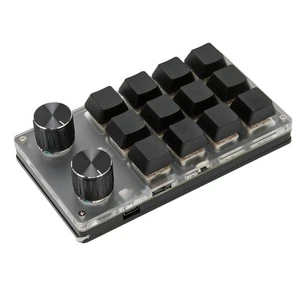 (12 Tasten mit 2 Knöpfen) Programmierbare Tastatur Mini Macro Pad Mechanische Ga - Bild 1 von 22