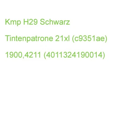 Kmp H29 Schwarz Druckerpatrone Kompatibel Zu Hp 21xl (c9351ae) 1900,4211 (401132 - Bild 1 von 2