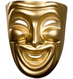 Comedy Human Happy Face Theatrical Theatre Adult Mens Costume 1/2 Mask - Picture 1 of 1