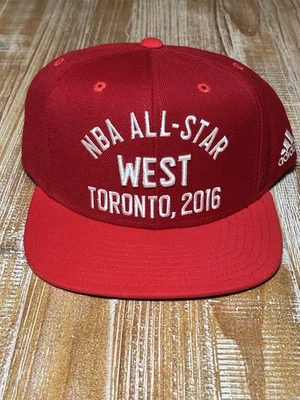 Adidas NBA All Star West Toronto 2016 Gorra Snapback Roja Nueva OSFA Foto 1 de 4