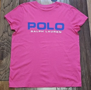 NWOT Polo Ralph Lauren Women's Pink Cotton Crew Neck POLO Logo Tee - Picture 1 of 4