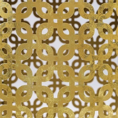 Linon Geometric Metal Nesting Table Set in Gold - Image 1 of 4