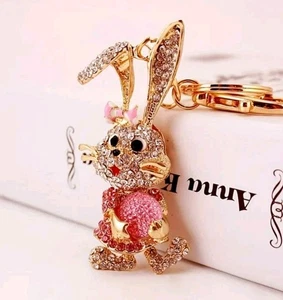 Portachiavi coniglietto strass dolce glitter ciondolo metallo donna idea regalo🎁 - Foto 1 di 2