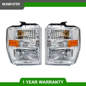 Headlights Headlamps Halogen Left&Right For Ford E250 E350 E450 F650 2008-2014 - Picture 1 of 12