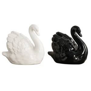 2X(2 StüCk WeißE Schwarze -Skulptur-Dekoration, Elegante Keramik-Schw3474 - Imagen 1 de 6