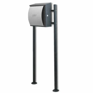 Design Standbriefkasten Mailbox Postkasten Zeitungsfach Front Hellgrau BITUXX - Bild 1 von 6