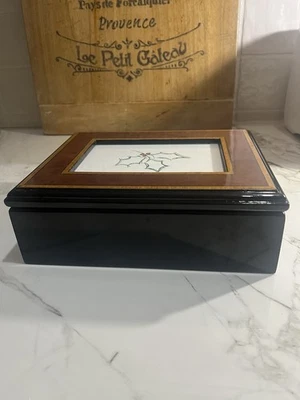 Melannco Black Lacquer Picture Box 9”x6.5”x3” - Image 1 of 4