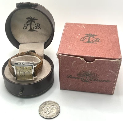 TOMMY BAHAMA TB1002 Sterling Silver WR Chronograph Watch Mens NEW Batt GOOD - Image 1 of 4