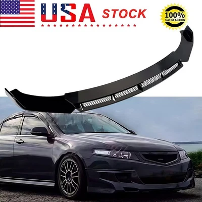 Комплект спойлеров кромок переднего бампера для Acura TSX 2004-2014 глянцевый черный - Изображение 1 из 4