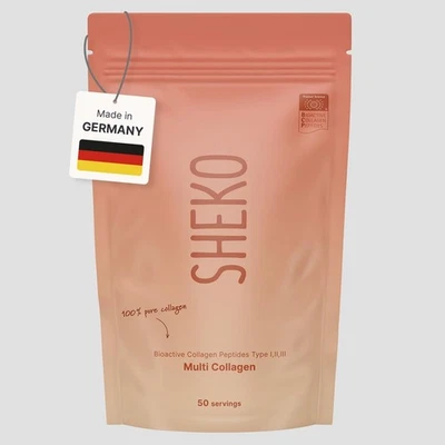 BRANDED SHEKO Kollagen Pulver 500g-Natürlich Hydrolysat Typ 1,2,3 Bioaktiv-Proteinpulver