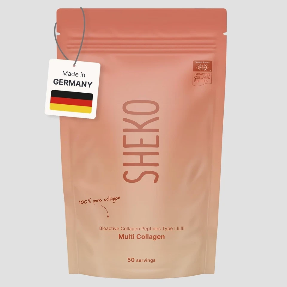 BRANDED SHEKO Kollagen Pulver 500g-Natürlich Hydrolysat Typ 1,2,3 Bioaktiv-Proteinpulver