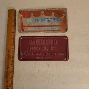 Vintage SAFEGUARD ZAUN CO. INC. KING'S ZAUN CO. New York Metallzaun Schilder - Bild 1 von 13