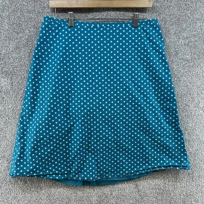 Axcess Liz Claiborne Women's Skirt Size 14 Blue Polka Dot Back Zip Stretch - Image 1 of 4