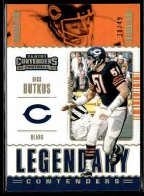 2020 Panini Contenders Legendary Gold Dick Butkus #30/49 Chicago Bears #LC-DBU - Image 1 of 2