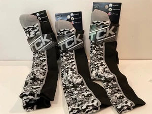 Lot of 3, TCK Digital Camo OTC Performance Socks Black & White, Medium - Picture 1 of 3