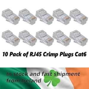 10x RJ45 Crimp Plug Connector for Cat6 UTP Ethernet Cables RJ-45 Network 8P8C - Bild 1 von 5