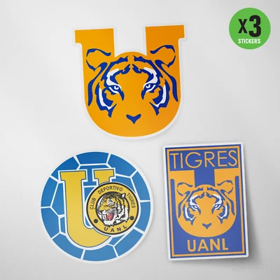 (3 Pack) Tigres UANL Monterrey Vinyl Sticker Decal Calcomania Mexico Soccer MX