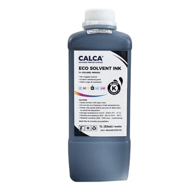 CALCA 32oz Black Compatible Roland & Mimaki ECO Solvent Ink 1L US Stock - Image 1 of 4
