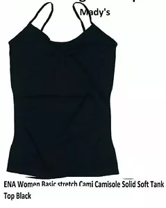 ENA Basic Tanks Strap Camis Solid Stretch Tops Women Sleeveless Size-Large - Picture 1 of 12