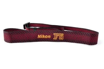 Nikon F5 Camera Neck Strap Red Gold Embroidery Genuine AN-14 Spotless [Top-MINT] - Image 1 of 4