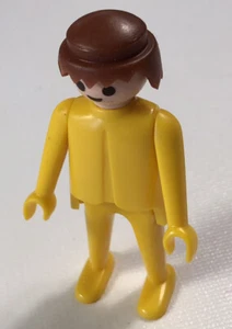 Vintage 1974 Geobra Playmobil Figur gelb mit braunen Haaren 3 Zoll - Bild 1 von 2