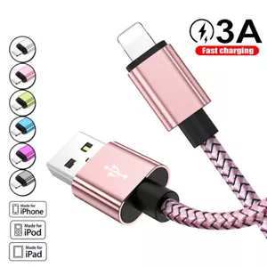 Heavy Duty USB Charger Cable Fast Charge Cord for iPhone 11 12 13 14 X 8 7 iPad - Picture 1 of 16