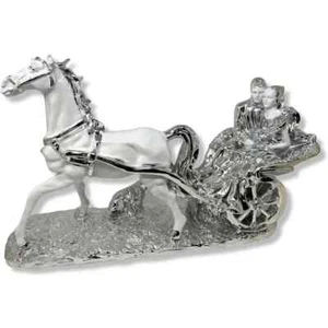Italian Style XXL Horse Carriage Grooming Couple Wedding Ceramic Ornament - Picture 1 of 5