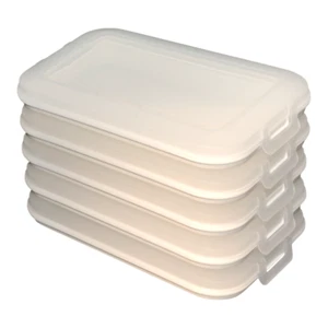 5er Set Frischhaltedose Aufbewahrungsbox Stapelbox Wurst Käse Vorrat cremeweiß - Bild 1 von 7
