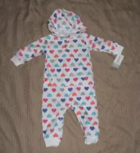 Carter's Baby Girls Size 9m Fall/Winter Fleece Hooded One Piece Outfit NWT - Picture 1 of 2