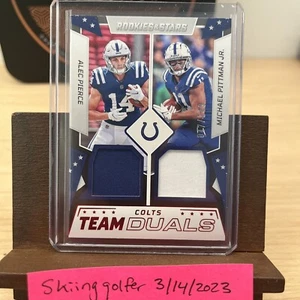 2022 PANINI ROOKIES & STARS ALEC PIERCE MICHAEL PITTMAN JR /249 DUALS PATCH - Picture 1 of 2