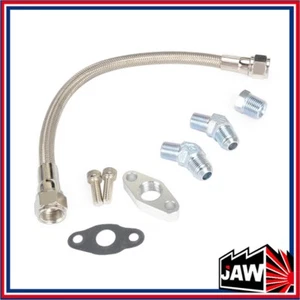 Turbo Oil Drain Line Kit M8 8AN Garrett GT25R GT28R GT30R GT35R Ball Bearing - Picture 1 of 2