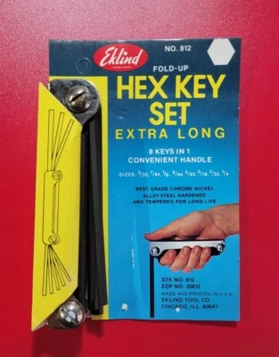 Vintage 1980s EKLIND 20812 No 812, Hex Key Set - Unopened Retail Package - USA - Image 1 of 4