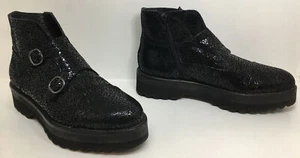 Homers Artisan Black Leather Ankle Moto Goth Booties Boots Size EU 36 US 5.5 M - Picture 1 of 12