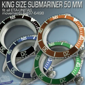 FUNDA SUBMARINA Ø 50 MM PARA MOVIMIENTO ETA UNITAS 6497/6498, ACERO INOXIDABLE O PVD negro - Imagen 1 de 13