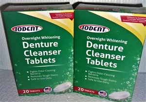 Iodent Overnight Whitening Denture Cleanser Lot of 1 to 6 (20 Tablets) Each * - Picture 1 of 5