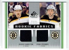 2013-14 SP GAME USED AUTHENTIC ROOKIE FABRICS HAMILTON SPOONER DUAL JERSEYS 1