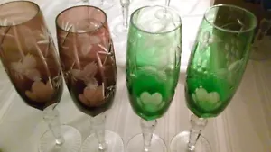 NEW -4 piece in Hand Cut Crystal Glasses NEW. Champagne Glasses or whatever - Picture 1 of 6