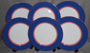 Set (7) Fitz & Floyd CHEQUERS PLUS PATTERN Dinner Plates MADE IN JAPAN - Picture 1 of 6