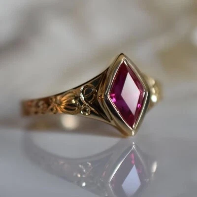 Pink Sapphire Ring, 925 Silver, Wedding Engagement Anniversary Gift for Her - Image 1 of 4