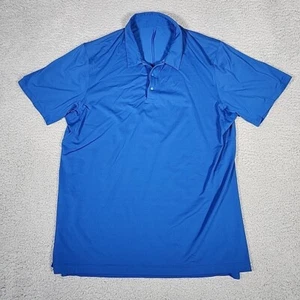 Lululemon Shirt Mens M Blue Polo Snap Front Performance Short Sleeve Lightweight - Picture 1 of 8
