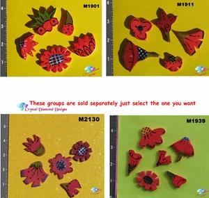 ASSORTED FLOWERS - HANDMADE CERAMIC MOSAIC TILES ( Pick you Group) #16 - Picture 1 of 3