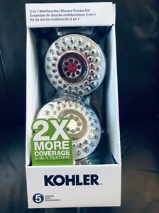 KOHLER Enlighten 5-Settings Polished Chrome 4.75-in Round Dual/Combo Shower Head - Picture 1 of 16