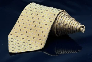 NEW JOS A BANK SIGNATURE GOLD TIE 100% SILK HAND MADE BLUE GOLD MEDALLIONS - Picture 1 of 6