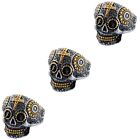  3 Pieces Skull Ring Gold Finger Rings Gold+rings Ghost Head