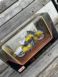Maisto Vintage Yellow Indian Chief Roadmaster Die Cast Model Motorbike. - Picture 1 of 6