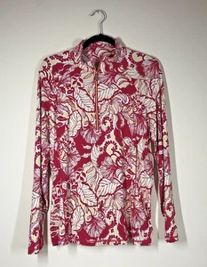 Lilly Pulitzer Luxletic Red ISLAND VIBES JUSTINE SUNGUARD Damen XXL Quarter Zip - Bild 1 von 14