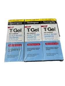 3 x Neutrogena T/Gel Anti Dandruff, Scalp Relief Shampoo 250ml Each - Picture 1 of 4