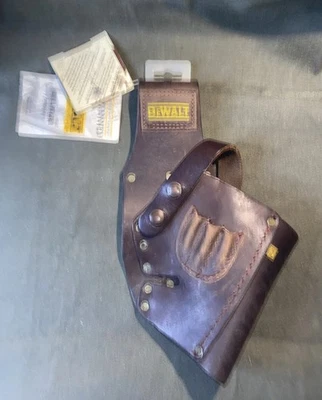 NOS VTG LEATHER DEWALT TOOL POUCH - CC-411-DW/Free Shipping - Image 1 of 4