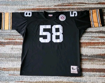 AUTÉNTICA CAMISETA VINTAGE 1975 DE LOS JACK LAMBERT STEELERS 58 MITCHELL NESS 4XL  Foto 1 de 4