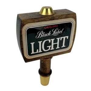 Vintage Carling Black Label Light Corto Legno Rubinetto Birra Maniglia Bar Retrò MCM - Foto 1 di 13